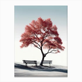 Tree And A Bench Canvas Print