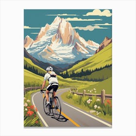Tour De Mont Blanc France 5 Vintage Travel Illustration Canvas Print