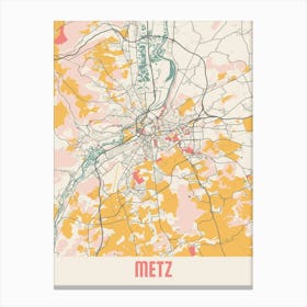 Metz Map Poster Canvas Print