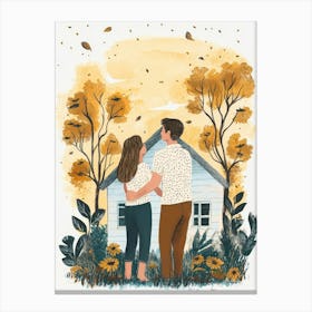 Couple And A House With People Inside 1 Canvas Print