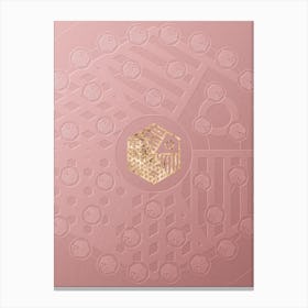 Geometric Gold Glyph on Circle Array in Pink Embossed Paper n.0232 Canvas Print