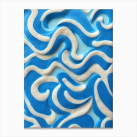 Blue And White Swirls Canvas Print