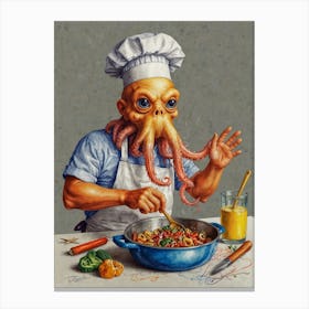 Octopus Chef 2 Canvas Print