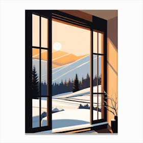Japandi Winter Landscape Canvas Print
