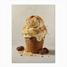 Ice Cream Cone With Pecans 1 Canvas Print