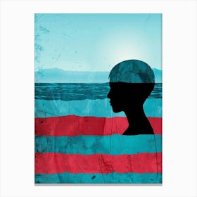 Man'S Head In The Water Canvas Print