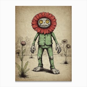 Zombie In A Flower Canvas Print