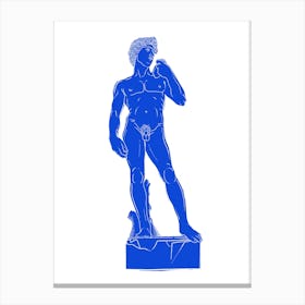 Blue David Linocut Canvas Print