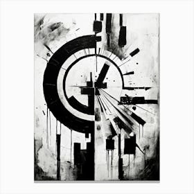 Evolution Abstract Black And White 2 Canvas Print