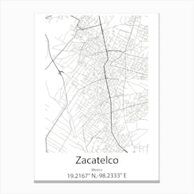 Zacatelco,Mexico Minimalist Map Toile