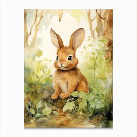 Bunny Drawing Rabbit Prints Watercolour 1 Canvas Print