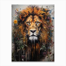 Lion Art Painting Mural Style 3 Canvas Print