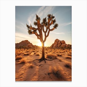  Photograph Of A Joshua Trees At Dawn In Desert 2 Canvas Print