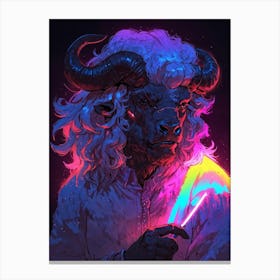 Horned Bull Canvas Print