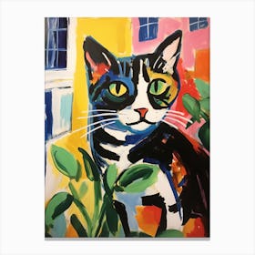 Painting Of A Cat In Lisbon Portugal 1 Canvas Print