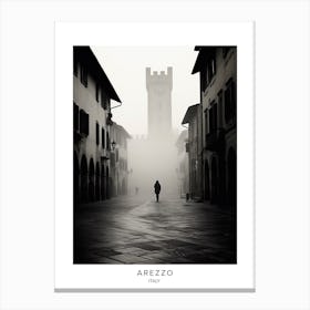 Poster Of Arezzo, Italy, Black And White Analogue Photography 4 Canvas Print