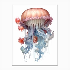 Upside Down Jellyfish Pencil Drawing 5 Canvas Print