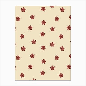 Small red flowers seamless pattern Canvas Print