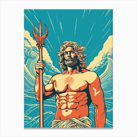 Poseidon Pop Art 12 Canvas Print