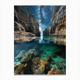 Milky Way in the lake Canvas Print