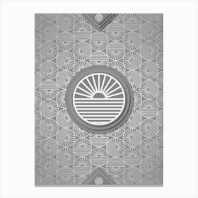 Geometric Glyph Sigil with Hex Array Pattern in Gray n.0064 Canvas Print