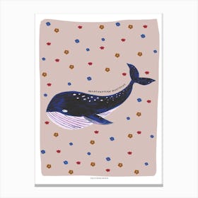 Retro Whale In Putty Canvas Print