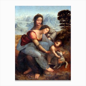 The Virgin And Child With Saint Anne, Leonardo Da Vinci Canvas Print