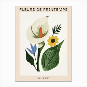 Spring Floral French Poster  Calla Lily 1 Canvas Print