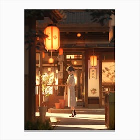 Early Street Walk Canvas Print