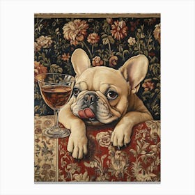 Tapestry Frenchie Drinking 10 Toile