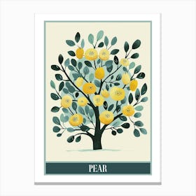 Pear Tree Flat Illustration 5 Poster Canvas Print