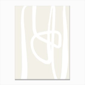 Abstract Line White Canvas Print