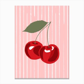 Cherry Stripe Canvas Print
