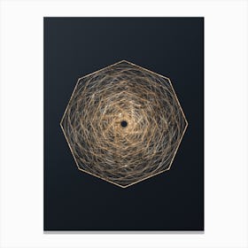 Abstract Geometric Gold Glyph on Dark Teal n.0277 Canvas Print