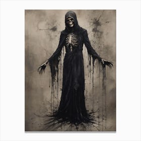 Dance With Death Skeleton Painting (93) Canvas Print