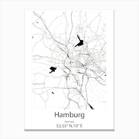 Hamburg,Germany Minimalist Map Canvas Print