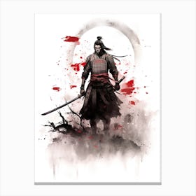 Samurai Sumi E Illustration 7 Canvas Print