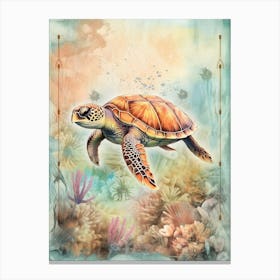 Beach House Sea Turtle  8 Canvas Print