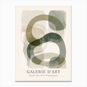 Galerie D'Art Abstract Abstract Circles Beige Green 7 Canvas Print