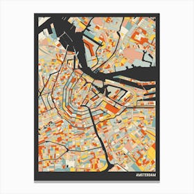 Amsterdam Netherlands Map Canvas Print