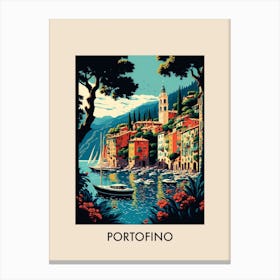 Portofino Italy 5 Vintage Travel Poster Canvas Print