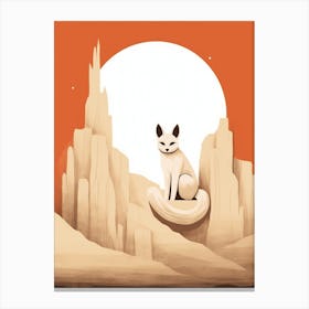 Cute Fennec Fox Minimal Illustration 1 Canvas Print