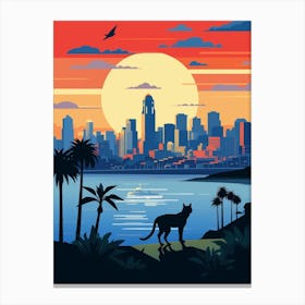 San Diego, United States Skyline With A Cat 1 Canvas Print