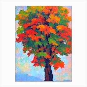 Amur Maple tree Abstract Block Colour Canvas Print