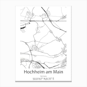 Hochheim Am Main,Germany Minimalist Map Canvas Print