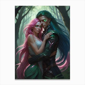 Couple In The Woods Canvas Print