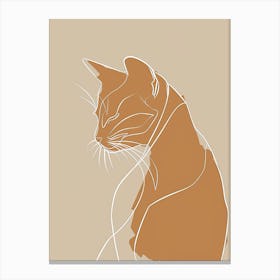 Portrait Of A Cat - Boho, Line Art Canvas Print