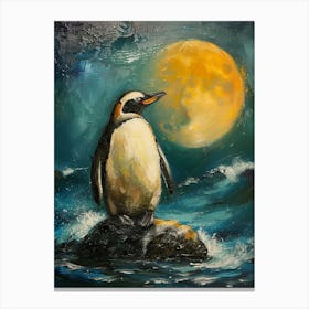 African Penguin Half Moon Island Oil Painting 4 Canvas Print