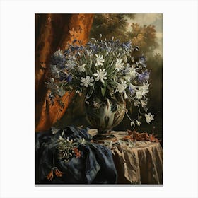 Baroque Floral Still Life Agapanthus 4 Canvas Print