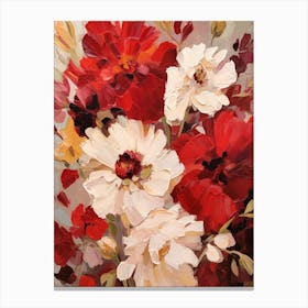 Red Flower Impressionist Painting 1 Canvas Print